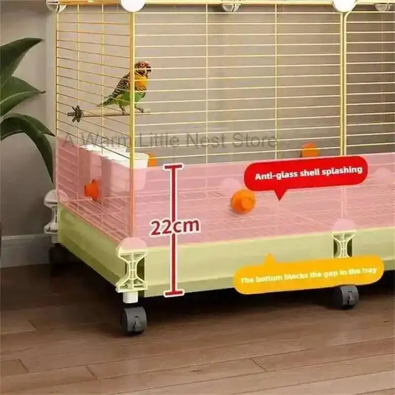 

Simple Wrought Iron Bird Cage Household Splash-proof Large Parrot Breeding Cage Luxury Bird Villa Designer Metal Birds House L