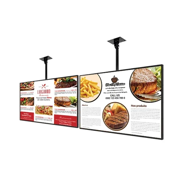 4k high-definition desktop menu digital display screen restaurant hanging digital menu board display LCD digital menu board