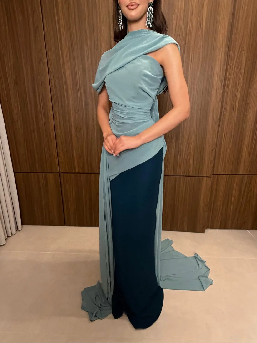 

AsaNagi Arabia Элегантные платья для выпускного вечера Simply Draped Женские роскошные вечерние платья с лямкой на шее в Саудовской Аравии فساتين سهر