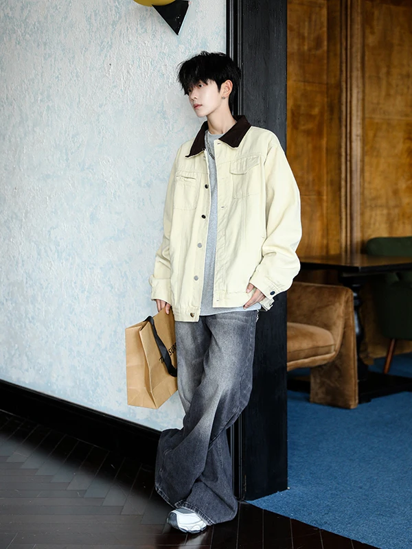 

Свободная мужская одежда Jaet Hipster Sle High Street Harajuku Trend, корейская версия, весенне-осенняя верхняя одежда, молодежная повседневная длинная све