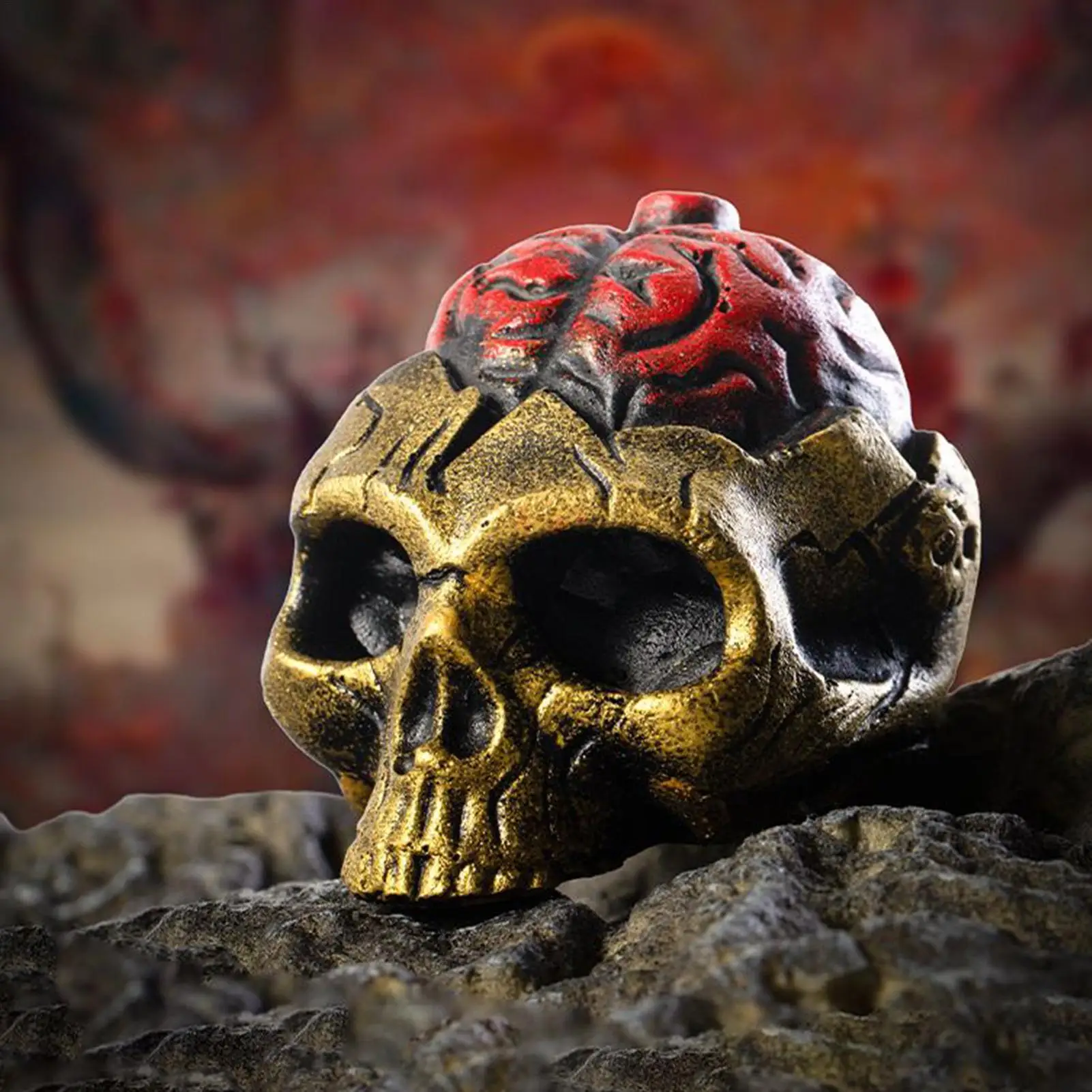 นกหวีดผีฮาโลวีนหัวโครงกระดูกตกแต่งการออกแบบสมองน่ากลัวเล่นตลกเครื่องมือเตือนสำหรับเยาวชนอุปกรณ์ประกอบฉากภาพถ่ายตั้งแคมป์เดินป่ากลางคืน