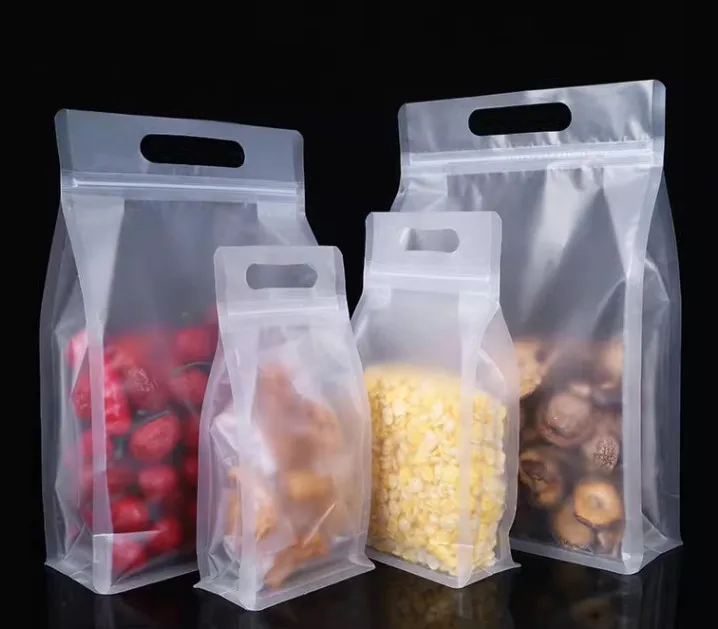 50PCS 3D Frosted Plastic Portable Ziplock Bags Reclosable Matte Snack Spice Cereals Coffee Beans Wedding Gifts Packaging Pouches