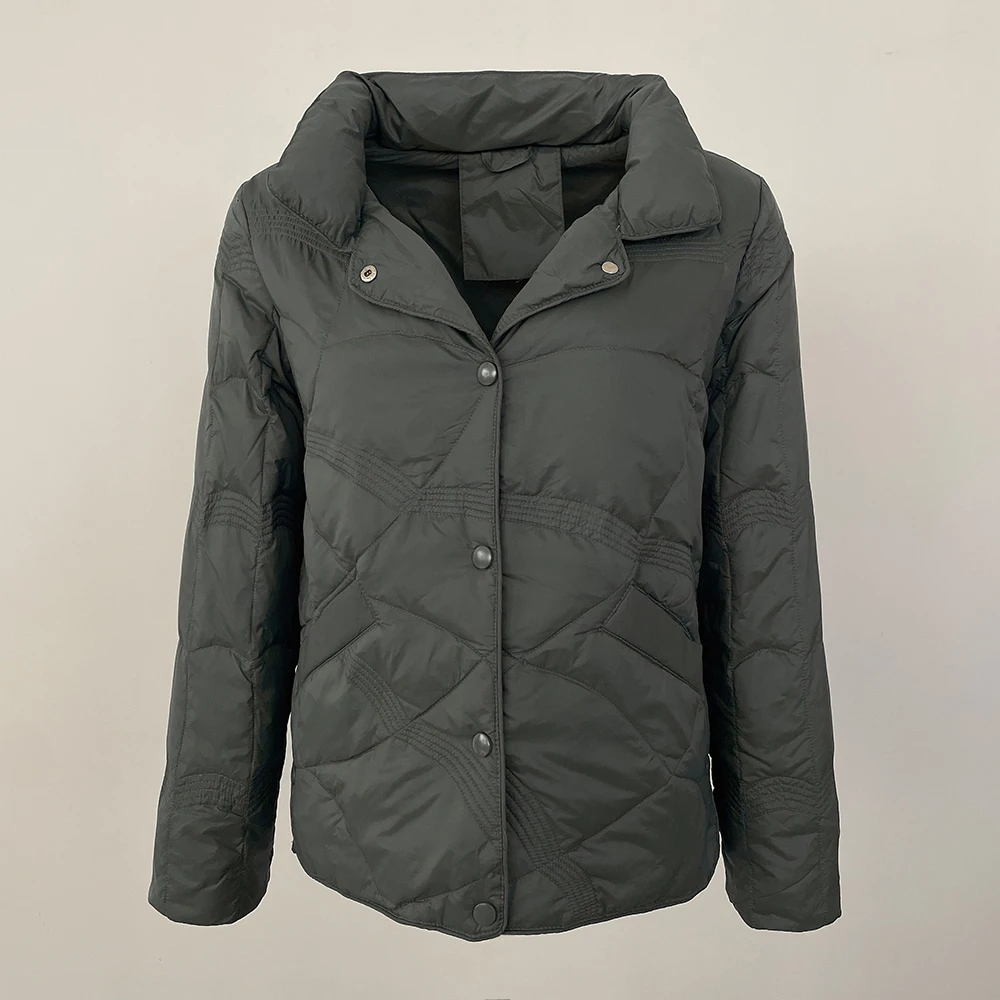 Frauen Stehen Kragen Unten Jacke 2025, Neue Weibliche Mode Leichte Weiße Ente Unten Mantel Herbst Winter Modische Oberbekleidung