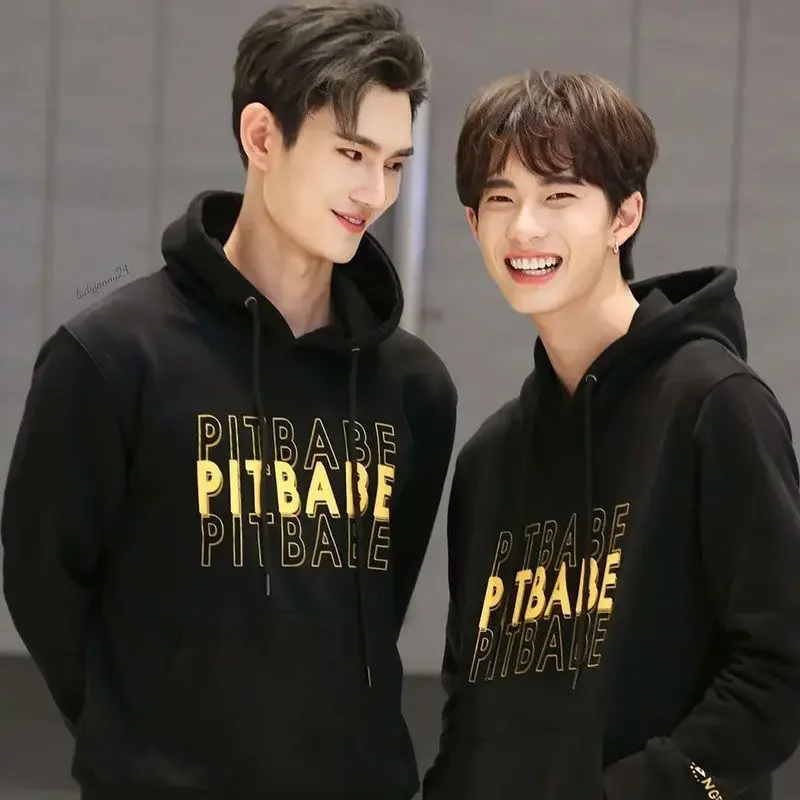 Drama Thai Pitbabe Pit Babe The Series PavelPooh Hoodie Lucu Hip Hop Sweatshirt grafis Unisex Streetwear Harajuku Tracksuit