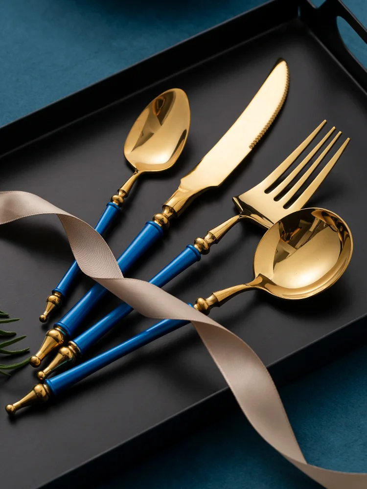 

Luxury Creativity Cutlery Set Eco Friendly Vintage Nordic Stainless Steel Gift Set Design Faqueiro Wedding Decoration Ec50cj