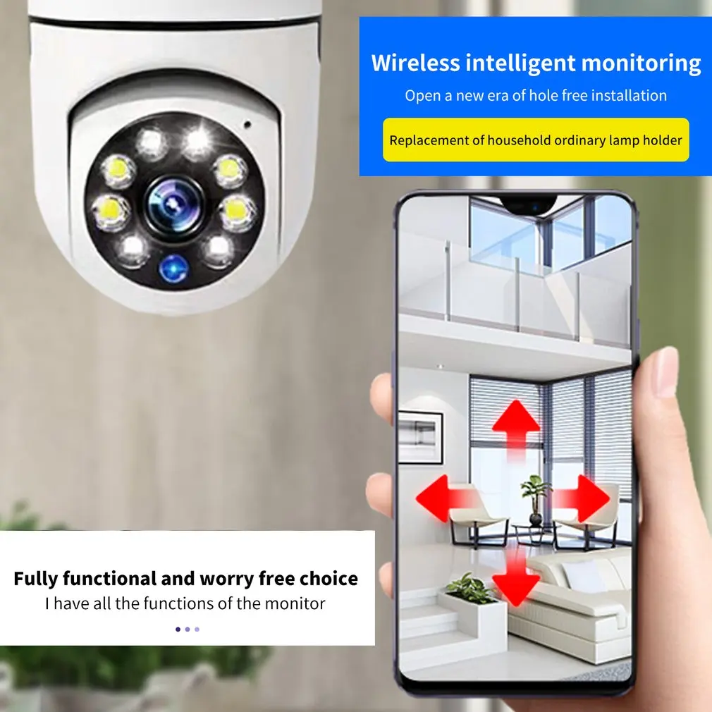 2.4G Wifi Bulb Surveillance Camera Home Night Vision Wireless Camera 1MP CCTV Video Security Protection Camera Wifi IP Monitor