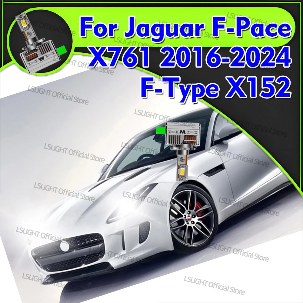 2x Headlights 1:1 HID To LED D3S D3 Lamp Bulbs For Jaguar F-Pace X761 2016-2024 F-Type X152 2014-2017 Super Brightness 30000LM
