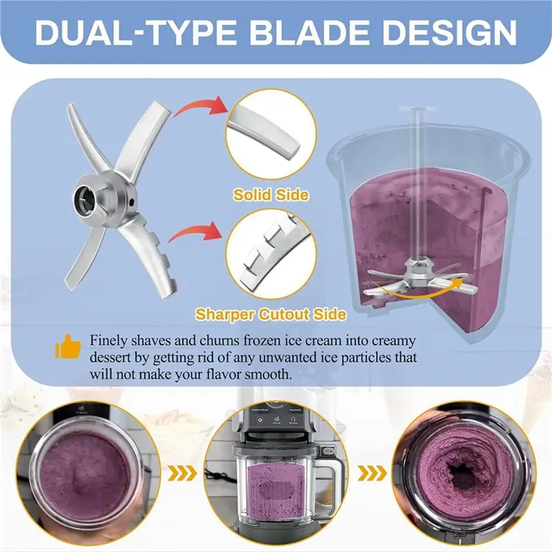 ABBZ-3X Paddle Blade For Ninja Creami NC501 CN501CO NC500C NC501C NC501H Ice Cream Makers Ice Cream Mixer Attachment