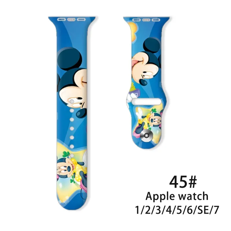 2022 Disney Mickey Iwatch Strap for Apple Watch Band 41mm 45mm 44mm 42mm 40mm 38mm Bracelet for IWatch Wristband SE 7 6 5 4 3 1