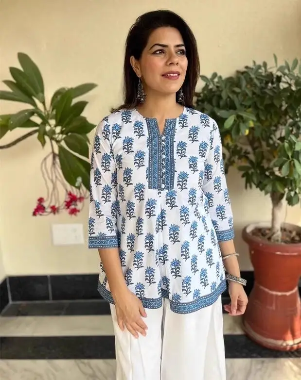 

Indian Imported Ethnic and Traditional Clothing Women's Pure Cotton Printed Short and Thin Kuta