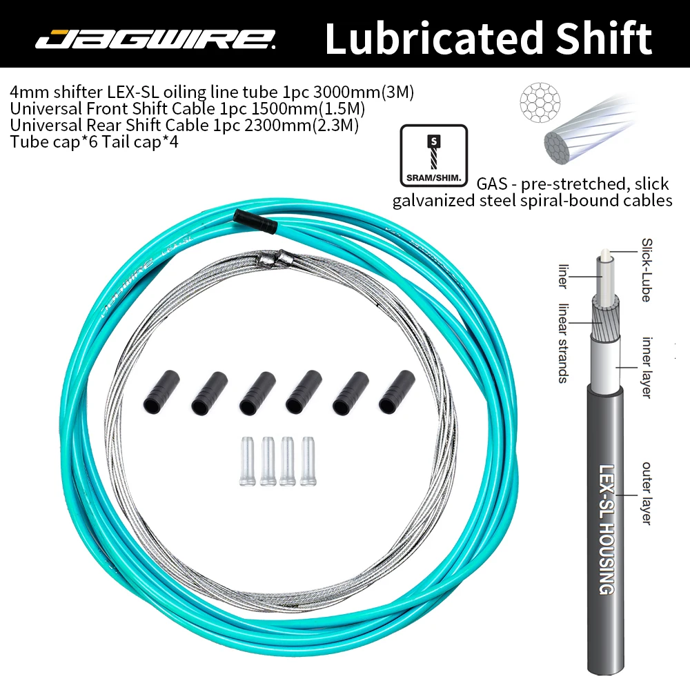 JAGWIRE Fahrrad-Schaltkabelgehäuse, geschmiert, Schaltkabel, Draht, Rohr, 4 mm, Mountainbike, Rennrad, universelles Zubehör