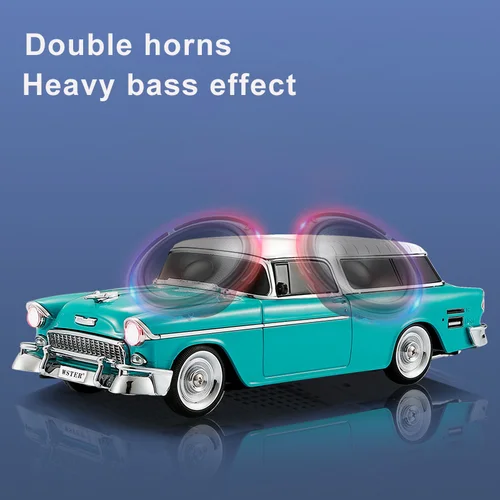 Imagen 2 del producto Altavoz Bluetooth inalámbrico para PC, Boombox HIFI con forma De coche clásico, compatible con Radio Fm, disco U, tarjeta TF, AUX, regalos especiales, Caixa De Som