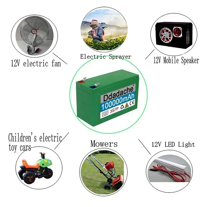 18650 Lithium Ion Battery 3S7P New 12V 100Ah Is Suitable For Outdoor Lighting of Agricultural Sprayer Sound Reserve Battery