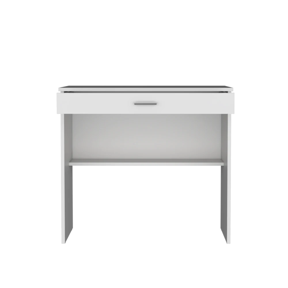 Montana Storage Desk Spacious Stylish with Drawer and Shelf White