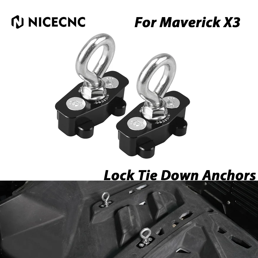 

UTV 2/4 PCS For Can Am X3 2017-2021 Lock Tie Down Anchors for Can-am Maverick X3 4x4 RR XDS Turbo DPS900 DPS HO LinQ Aluminum