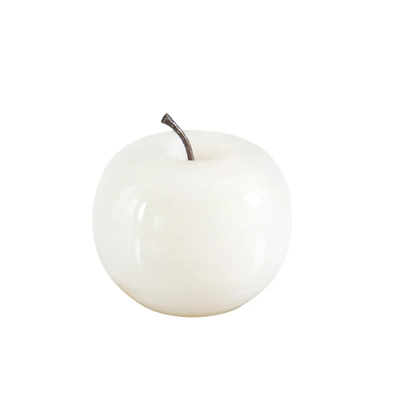 

Solid natural marble jade apple ornament decorative TV cabinet decoration