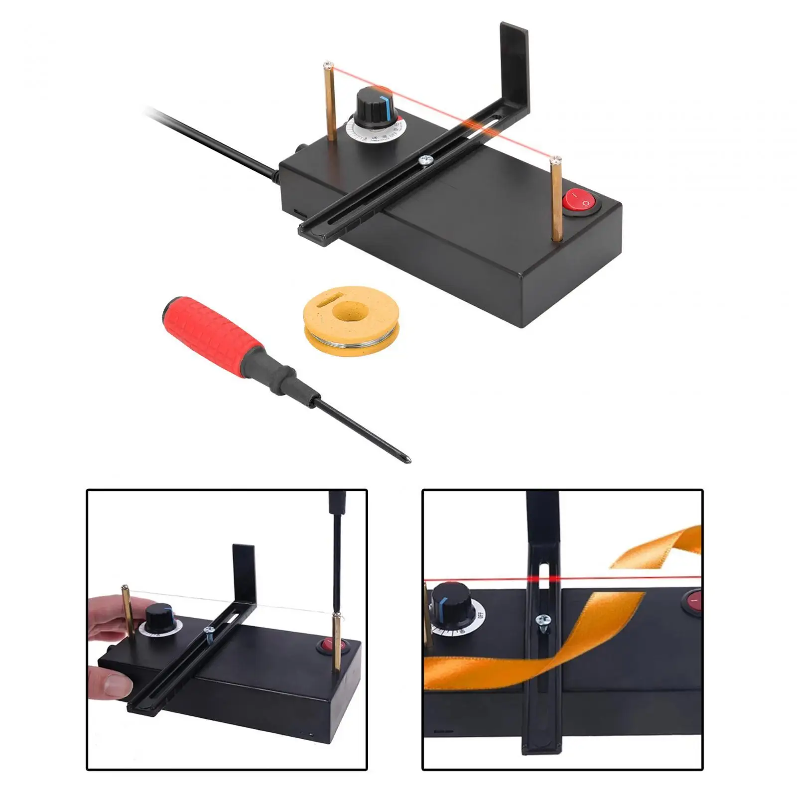 

Hot Ribbon Cutter Portable Cutting Machine with Screwdriver Electric Rope Cutter for Braid Ropes Nylon Band Ribbon Laces