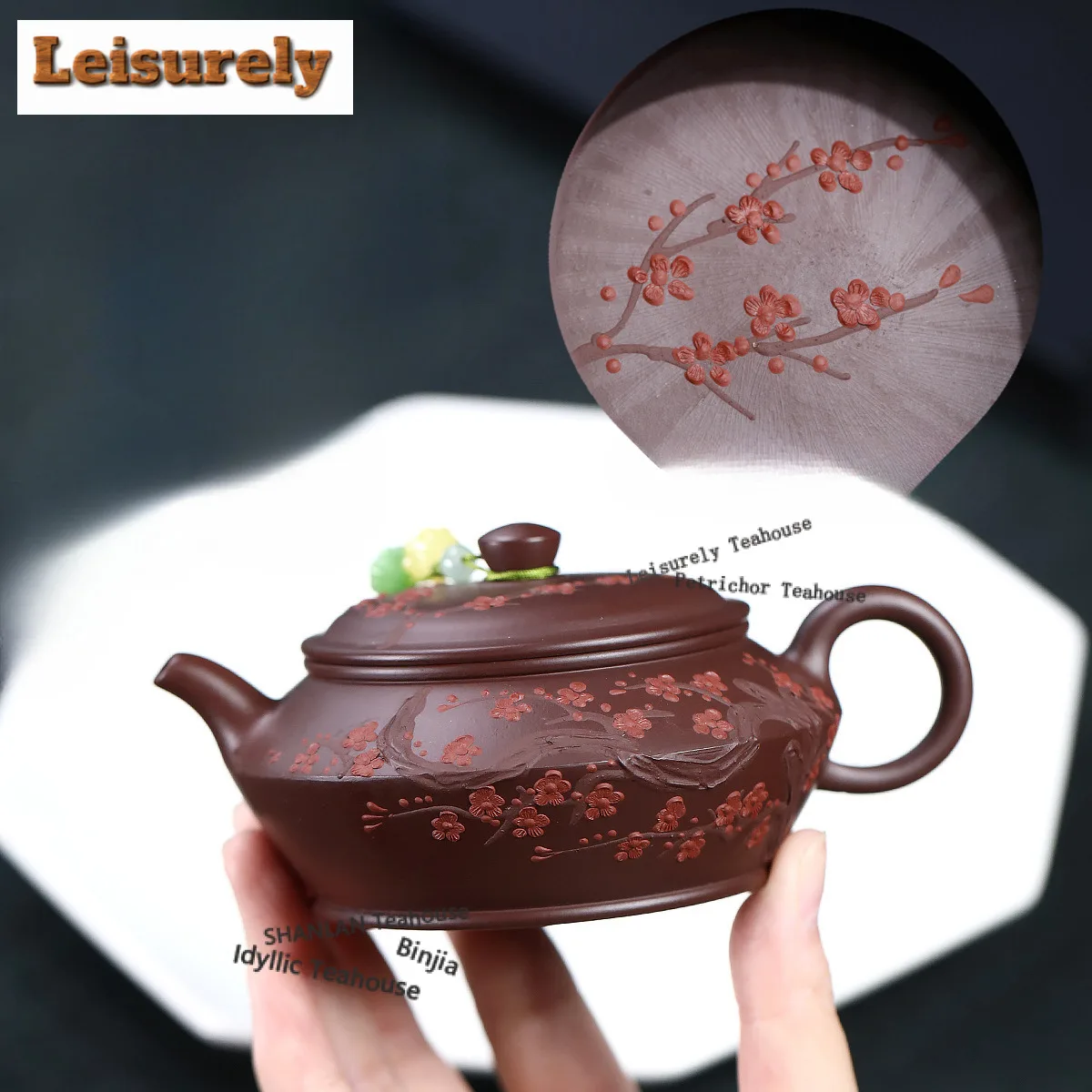 

210ml High-end Yixing Purple Clay Teapots Artists Handmade Plum Blossom Pot Raw Ore Purple Zhu Mud Tea Maker Kettle Zisha Teaset