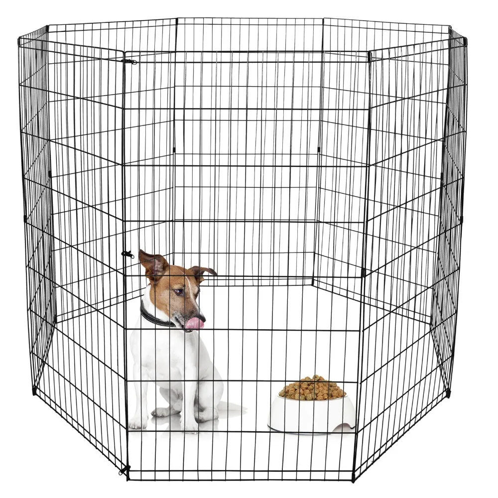 

48 Inch Foldable Metal Pet Playpen Exercise Dog Playpen Crate Fence Kennel Cage