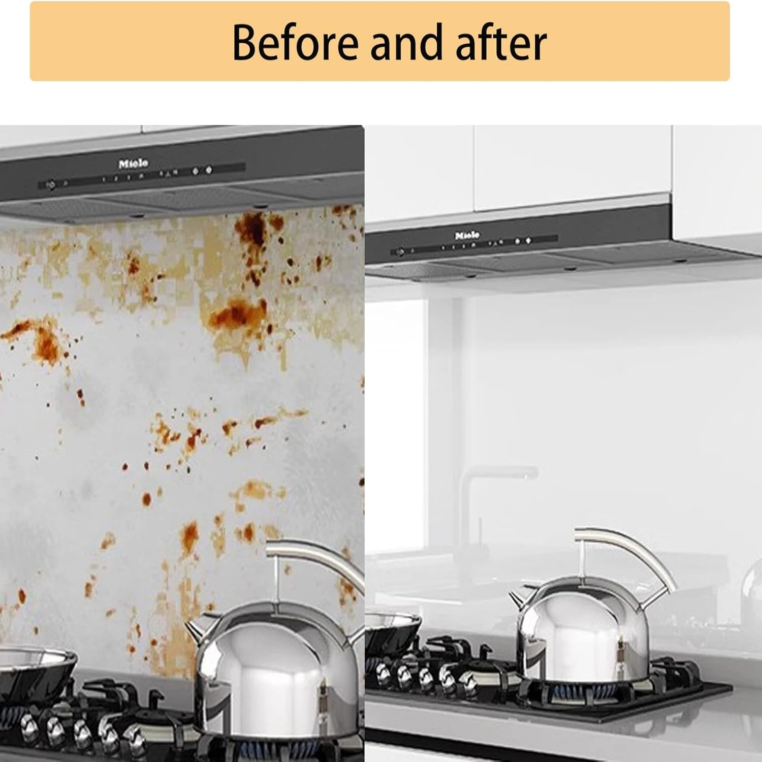 5/8M Kitchen Backsplash Wall Protector Kitchen Oil Proof Wall Sticker Self-Adhesive Film Removable For Cupboard Clear Wallpaper