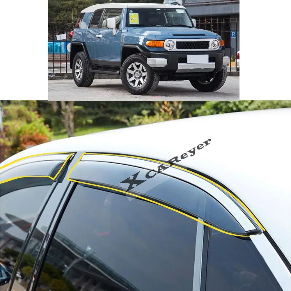 For TOYOTA FJ CRUISER 2007-2010 2011-2019 Car Body Styling Sticker Plastic Window Glass Wind Visor Rain/Sun Guard Vent Parts