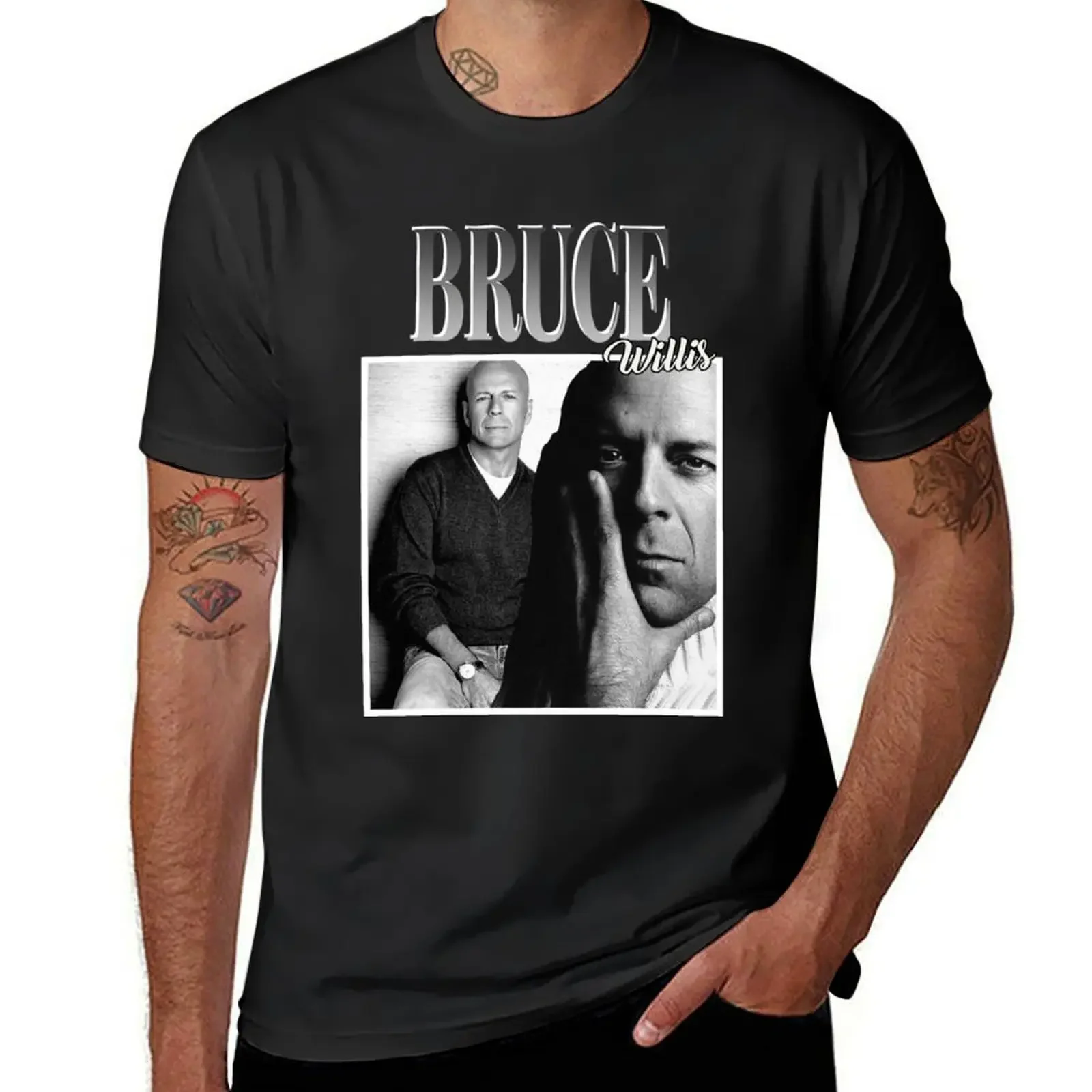 

Bruce Willis Classic T-Shirt customizeds man clothes vintage clothes quick-drying black t shirts for men