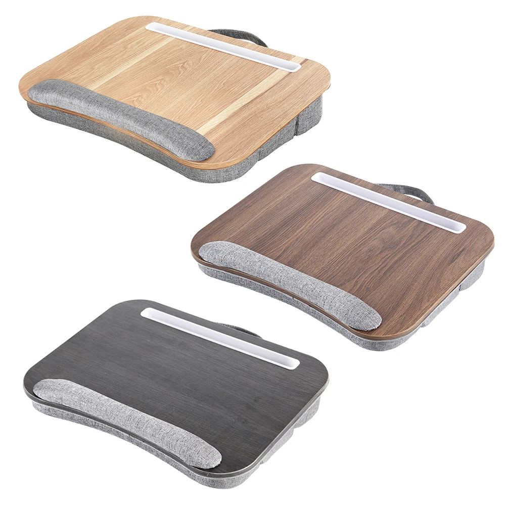 Tragbarer Laptop-Schreibtisch mit Kissen, Kissen, Heimbüro, Schoßschreibtisch, Laptop-Schoßtisch, passend für Laptops bis zu 15,6 Zoll