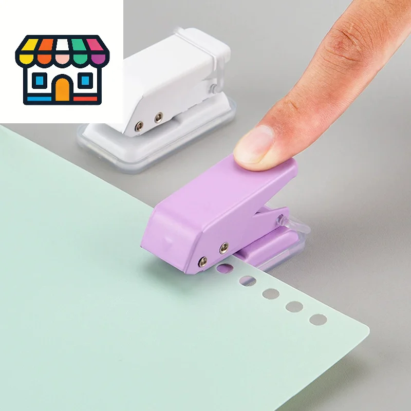 

Kawaii Cute Paper Punch Portable Round Hole Puncher Paper Cutter Office School Supplies Stationery Items