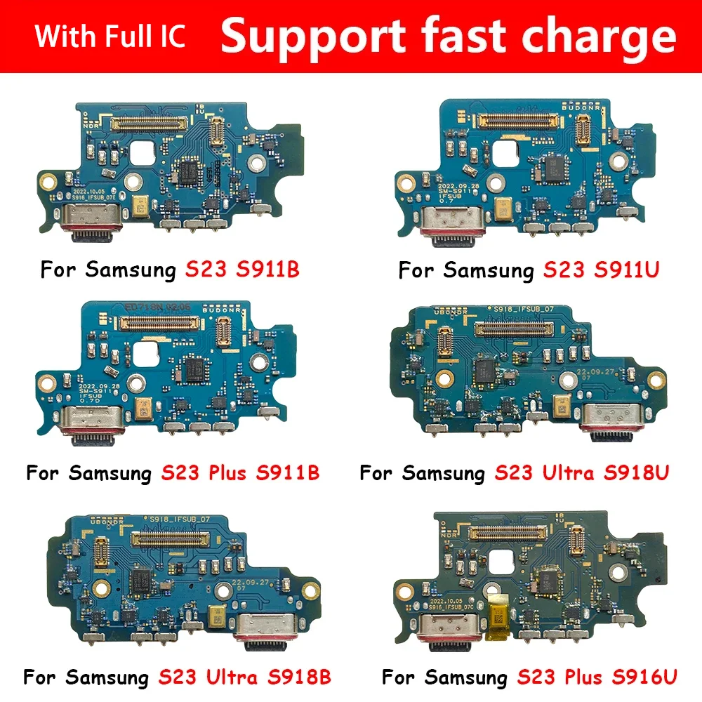 For Samsung S23 Plus Ultra S916B S916U S911B S911U S918B S918U USB Charge Port Jack Dock Connector Charging Board Flex Cable