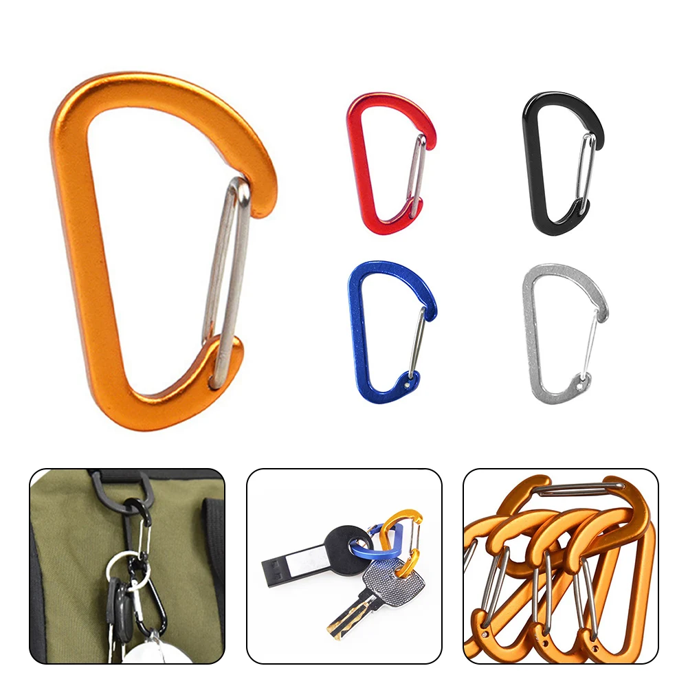 Carabiner Spring Hook Clip Keychain Stainless Mi-ni 40*25*4mm Hang Water Cups Wind Ropes For Outdoor Climbing Camping Ski Tools