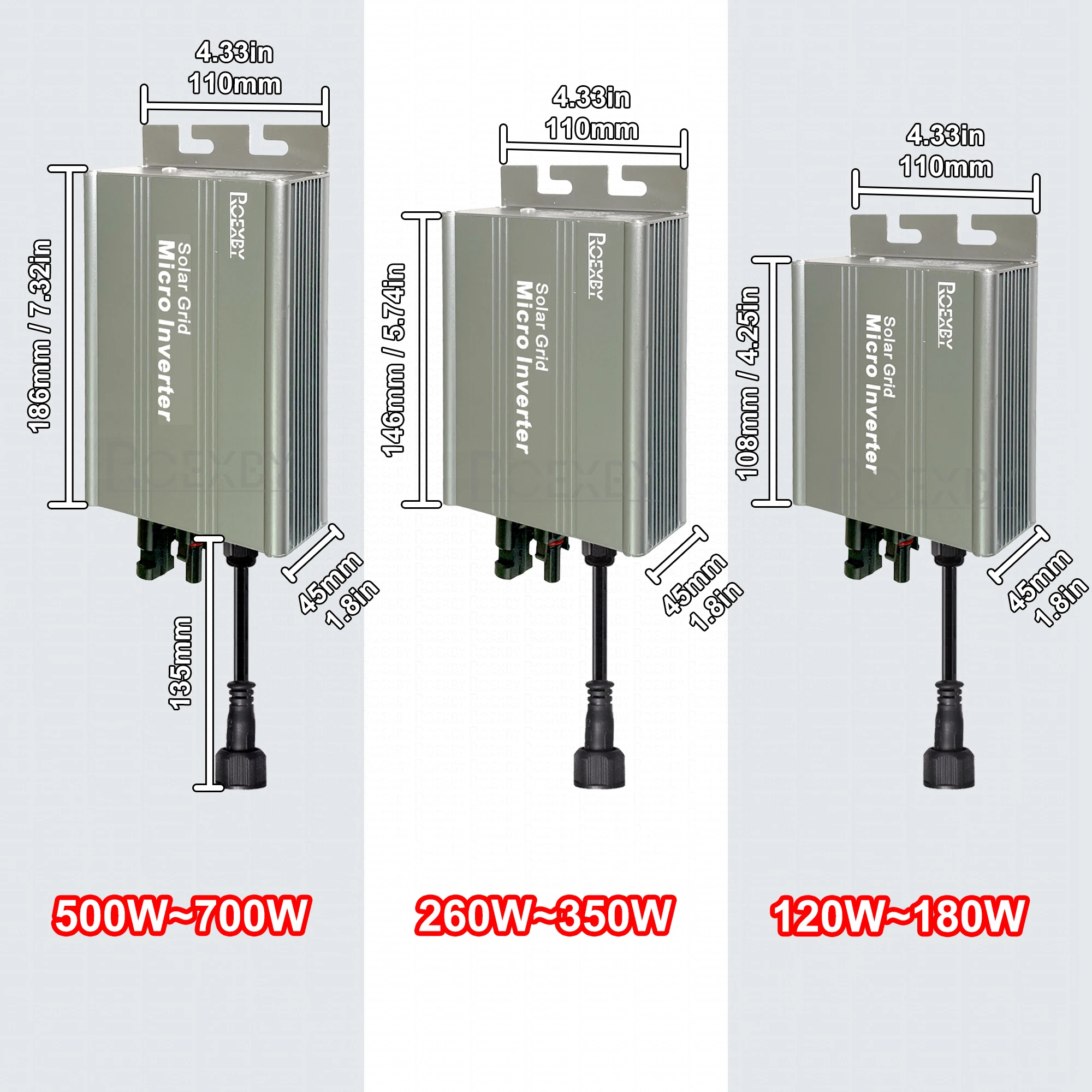 MPPT 300W 350W 500W 600W 700W Solar grid tie inverter PV Modular Smart micro Limiter inverter system DC to AC Output 120V/230V