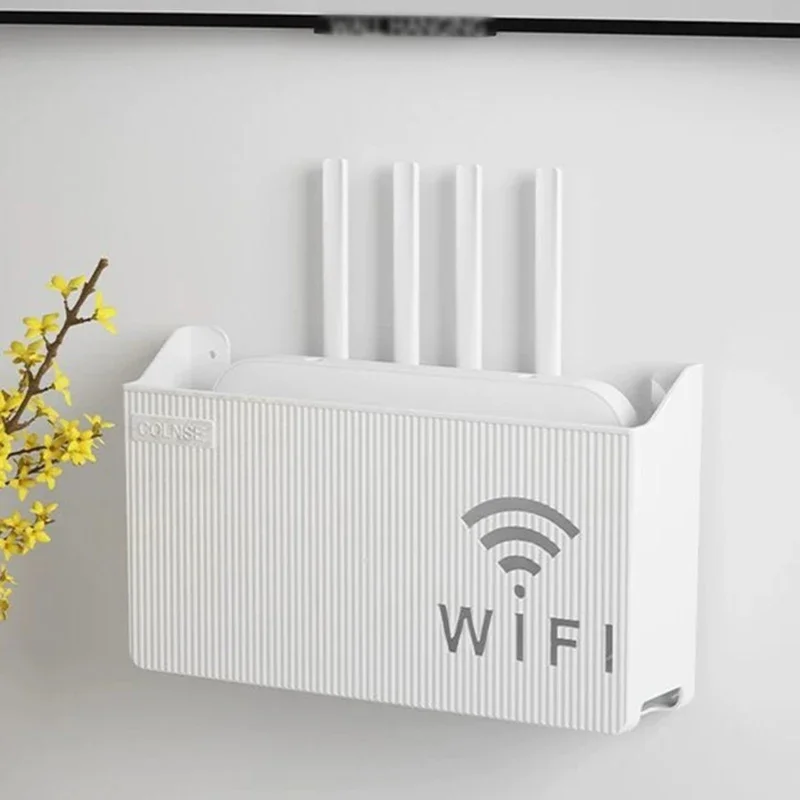 

Home Router Storage Box, Wireless WIFI, TV Set-Top Box Wall Mounted Storage Rack, For Living Room, Bedroom Sorting Storage