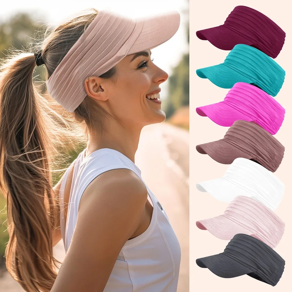 

New Wide Brim Empty Top Visor Hat Show Face Small Sun Protection Sun Hat Breathable UV Protection Sunshade Hat Unisex