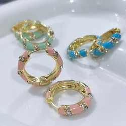 New Women's Earrings High Tide Big Circle Exaggerated Temperament Sweet Romantic Simple Minority Zircon Trend Party