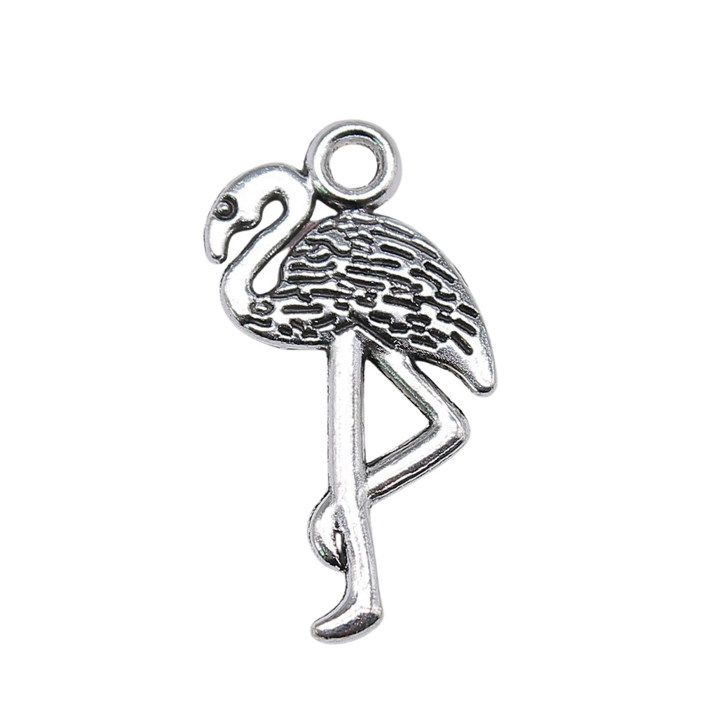 Bag Charm Flamingos Charms Supplies For Jewelry 23x12mm 10pcs