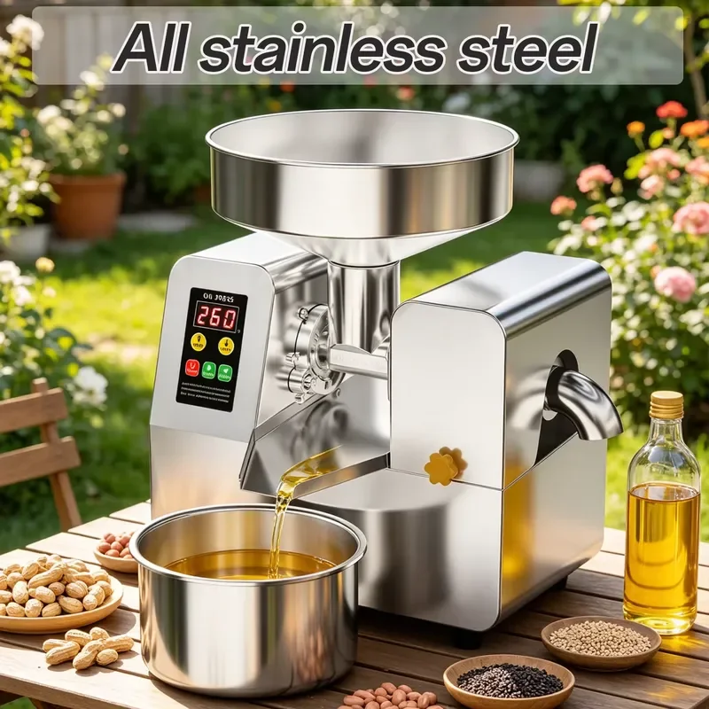 For Smart Automatic Oil Press Machine Stainless Steel Cold Hot Press Oil Extractor Commercial Home Electric Nut Seed Oil