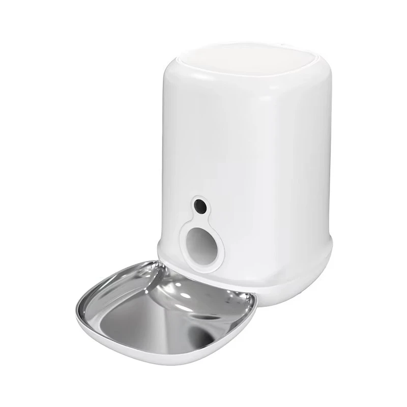 

Smart artificial intelligence pet feeder with camera, app control, rechargeable double bowl automatic feeder for cats and dogs