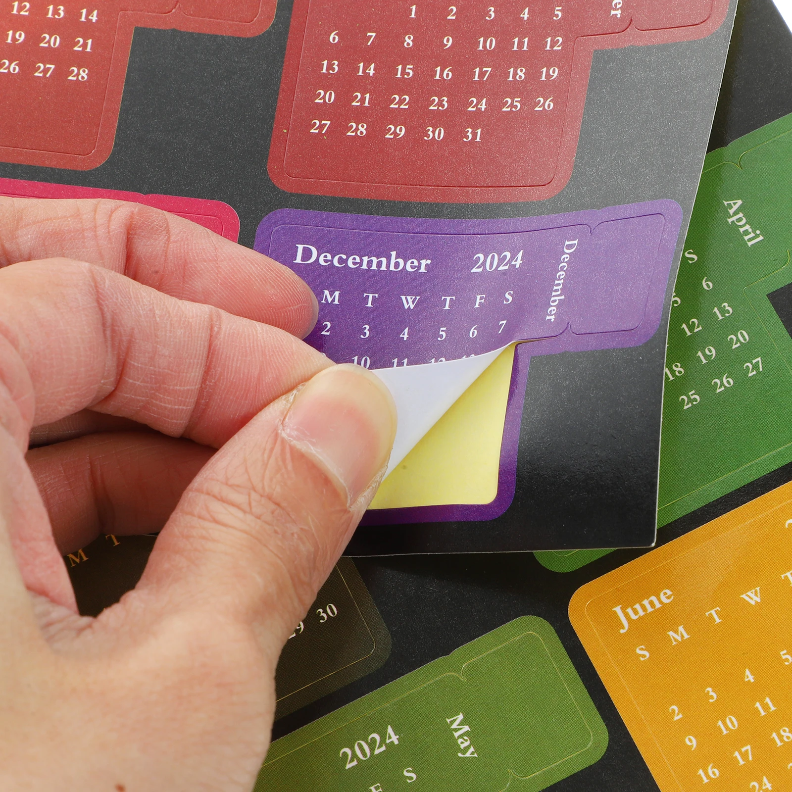 

12 Sheets DIY Sticky Paper Monthly Calendar Tab Stickers Mini Calander Tabs Index Notebook