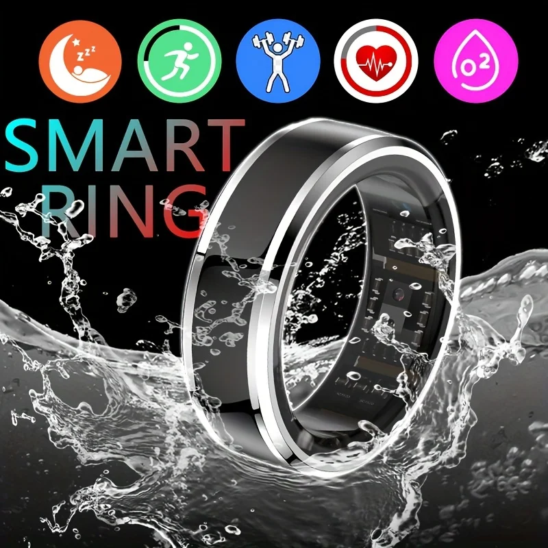 Cincin pintar kesehatan Bluetooth multifungsi, cincin Bluetooth kesehatan tidur dan detak jantung oksigen darah