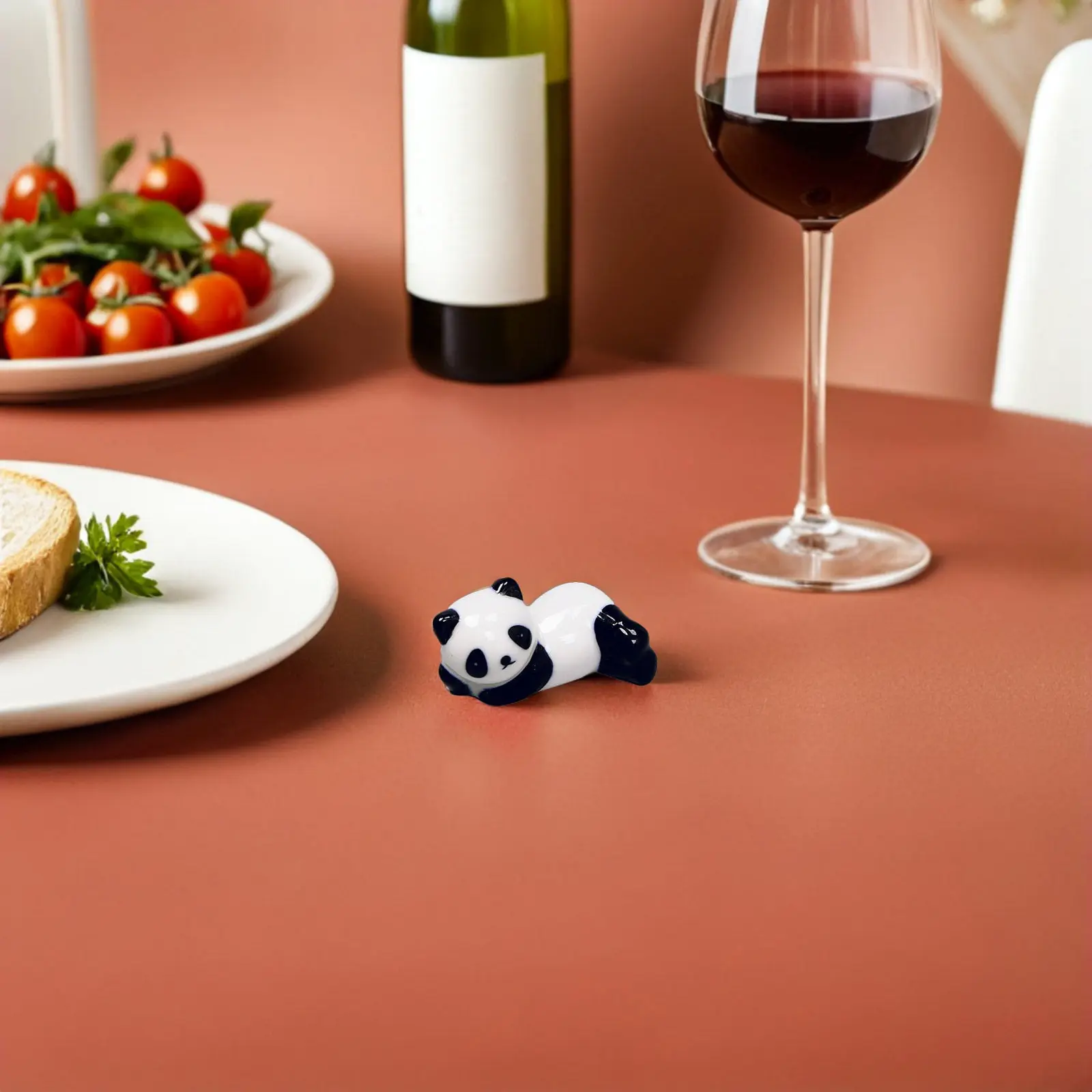 6Pcs Ceramic Panda Chopsticks Rest Stand Adorable Mini Chopstick Holder Smooth Glazed Finish for Kitchen Table Banquet Use