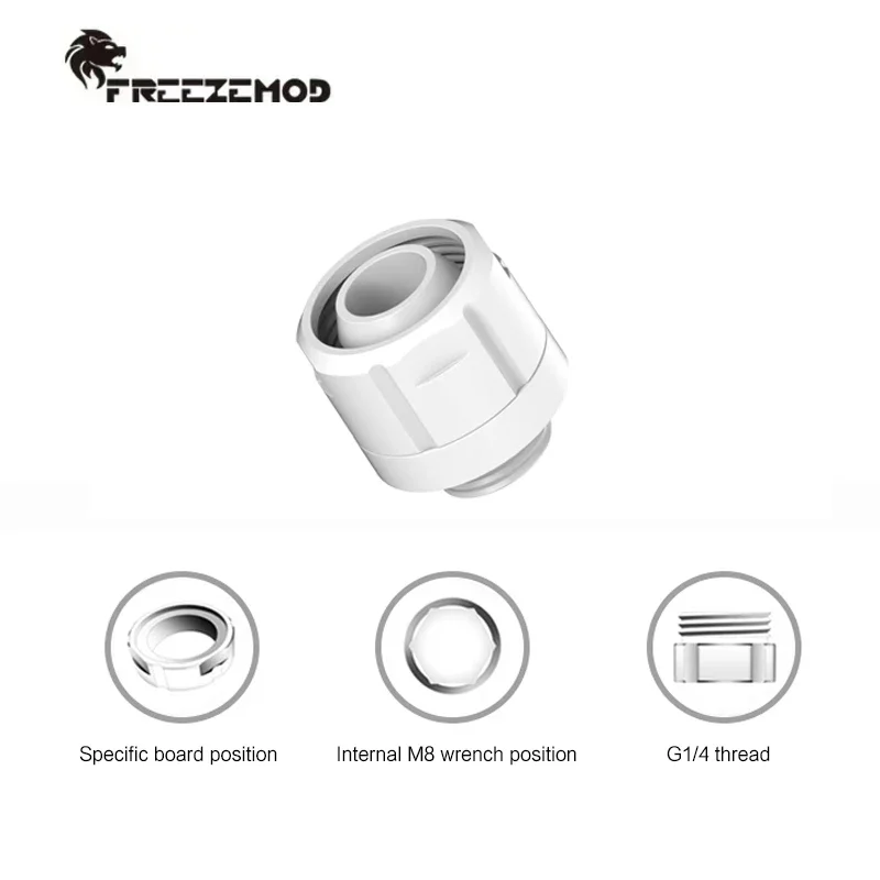FREEZEMOD Computer Water Cooling Hose Pipe Fitting For 10*16mm PE PVC Tubing,Smooth Surface 3/8'' Thick Hexagonal Wrench Fixing