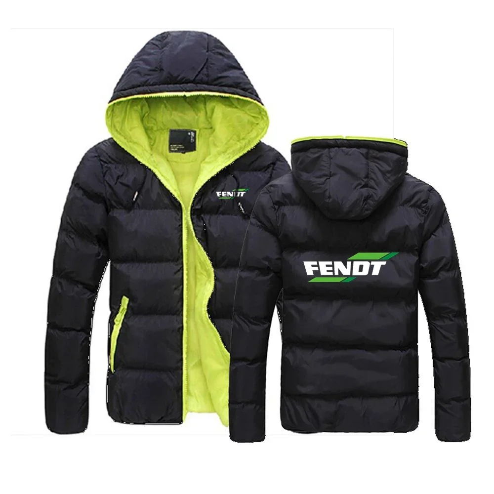 

FENDT 2024 Winter New Printing Men High Quality Leisure Fashion Comfortable Keep Warm Zipper Hooded Cotton Thicken Outwear Top