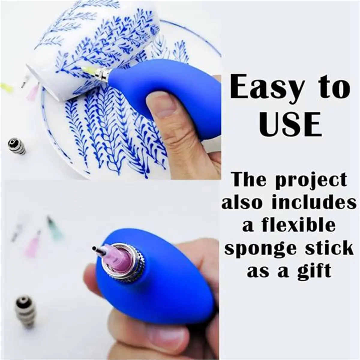 【BAAQ】 توفر أدوات الفخار أداة توزيع السيراميك مع عصا إسفنجية تلسكوبية، أدوات توزيع الطين #1