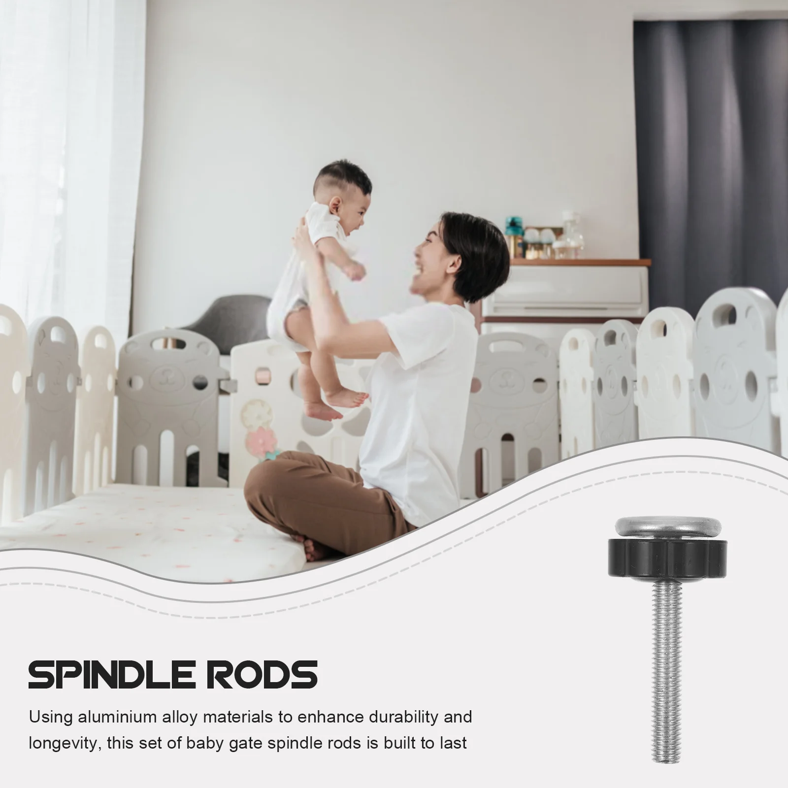 

4pcs Pet Safety Extender Spindle Rods Baby Gate Extension Kit Non-Drilling Adjustable Hardware For Baby Fence Pet Gate