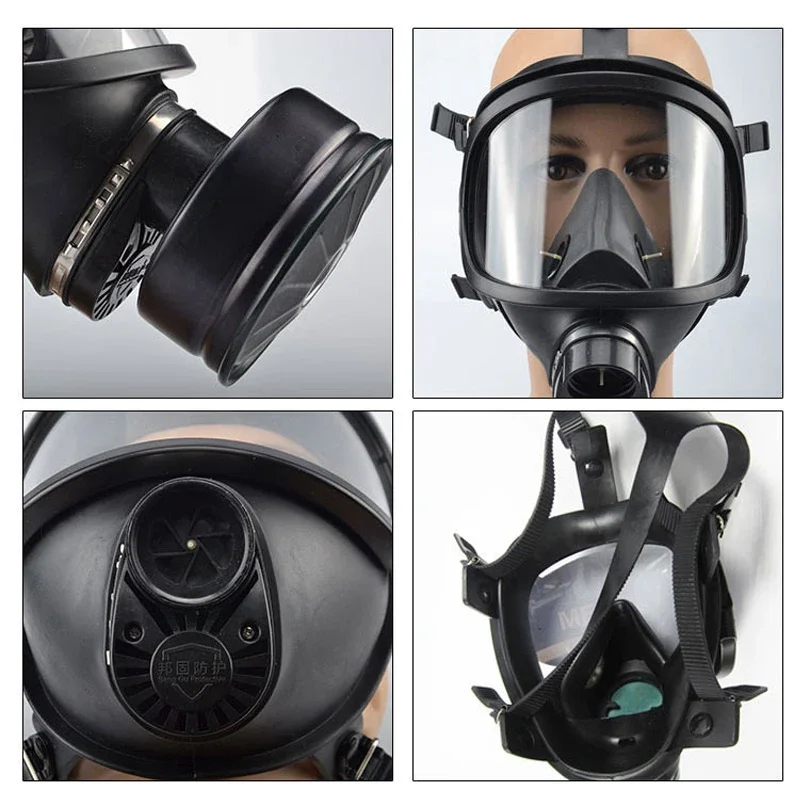 Maschera antigas respiratore chimico maschera integrale autoadescante contaminazione radioattiva biologica chimica inquinamento nucleare proteggi