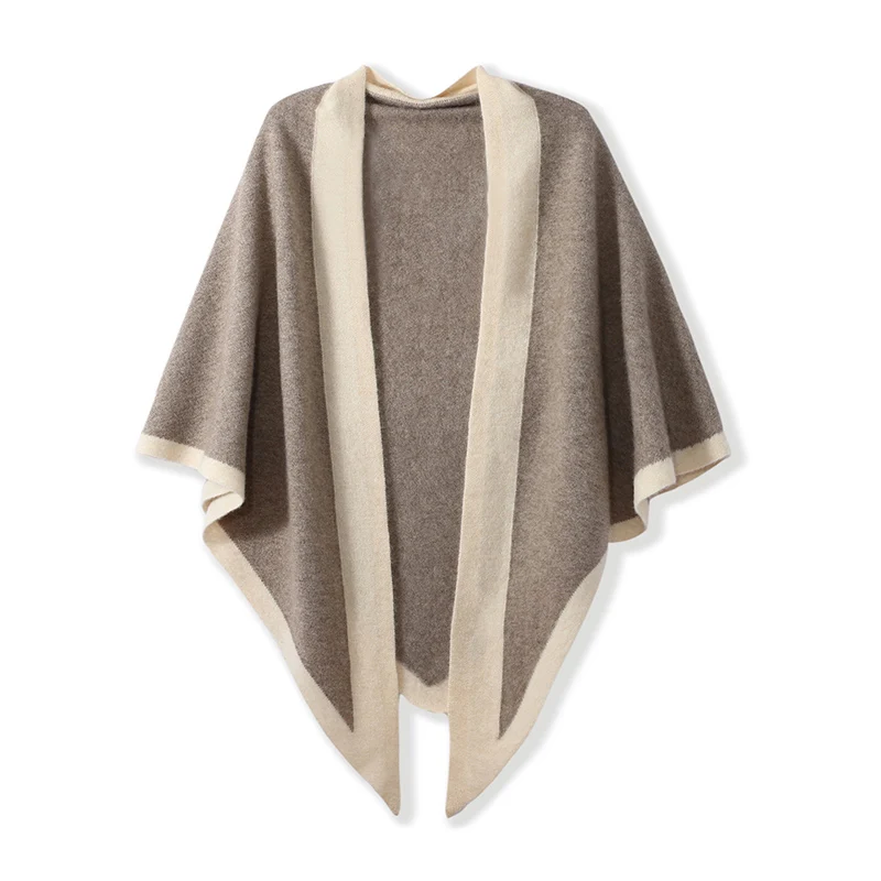 

MVLYFLRT шаль из 100% мериносовой шерсти, женская вязаная шаль с цветными блоками, подходит для всех сезонов, защита от коротких плеч