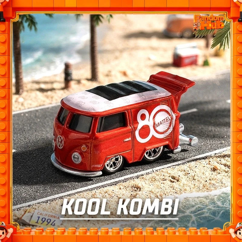 

Оригинальная модель Hot Wheels Kool Kombi Volkswagen VW T1 Transporter 1:64, литая под давлением, из сплава, коллекционная игрушка, подарок для фанатов