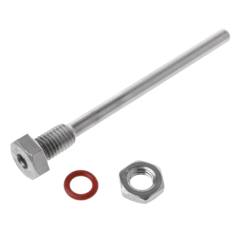 M10X1.5 Thread Thermowells Not -Rusts Metal Steel Thermowells for Temperature Sensorings 35/50/100/150/200/250/300