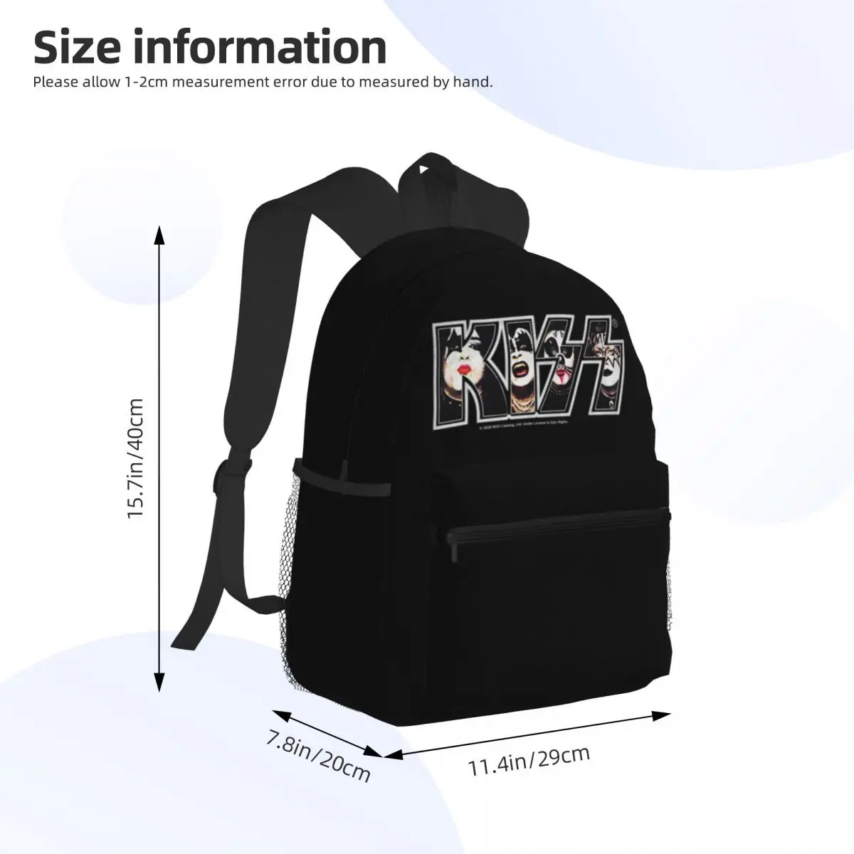 KISS The Logo Band dengan anggota di itu Racerback kasual ransel sederhana penyimpanan tas perlengkapan kantor alat tulis lucu