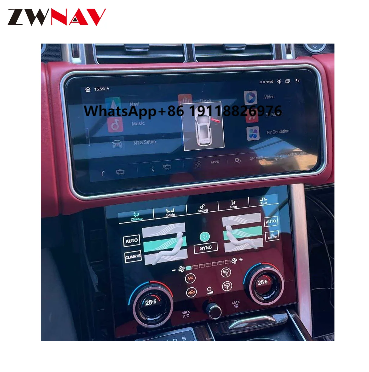 

ZWNAV Android Auto Car Radio for Range Rover Sport Android L494 Carplay 2013-2017 Stereo Radio Screen Carplay Head Unit
